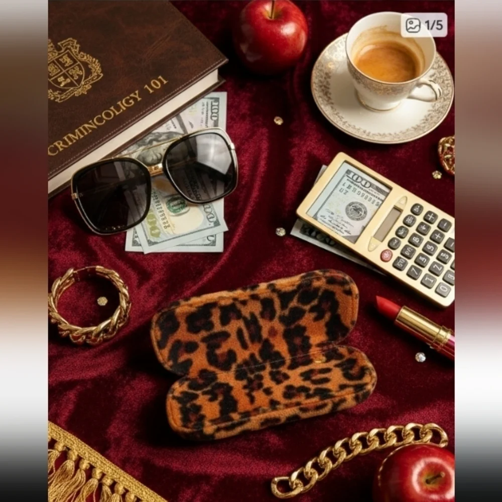 Cheetah Print Eyeglasses Case Brown